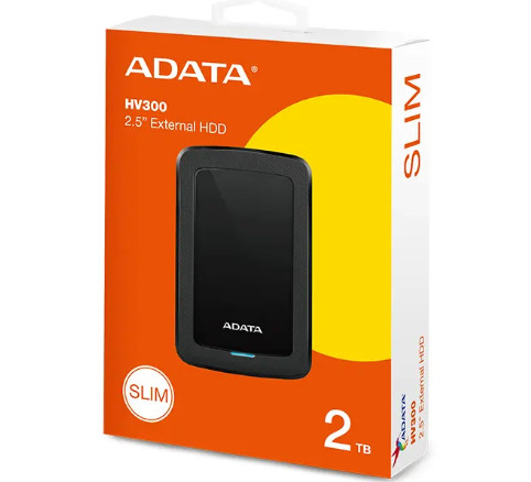 هارد اکسترنال ای دیتا مدل HV300 ظرفیت دو ترابایت دارای رابط USB Type-A 3.2